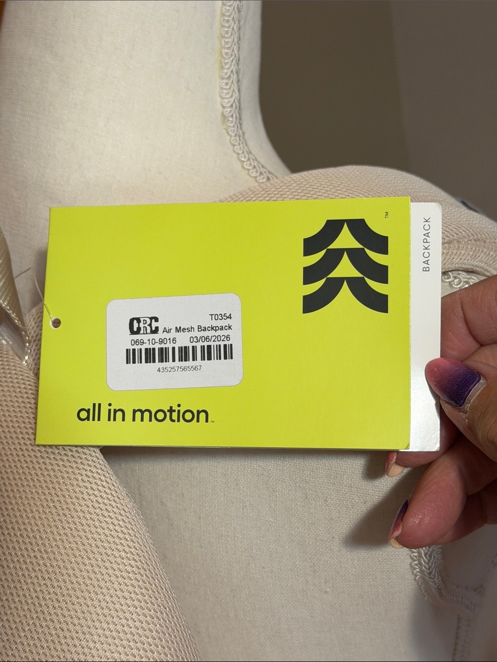NWT All In Motion Padded Backpack Plus FREE Bag Tag! - Picture 8 of 12